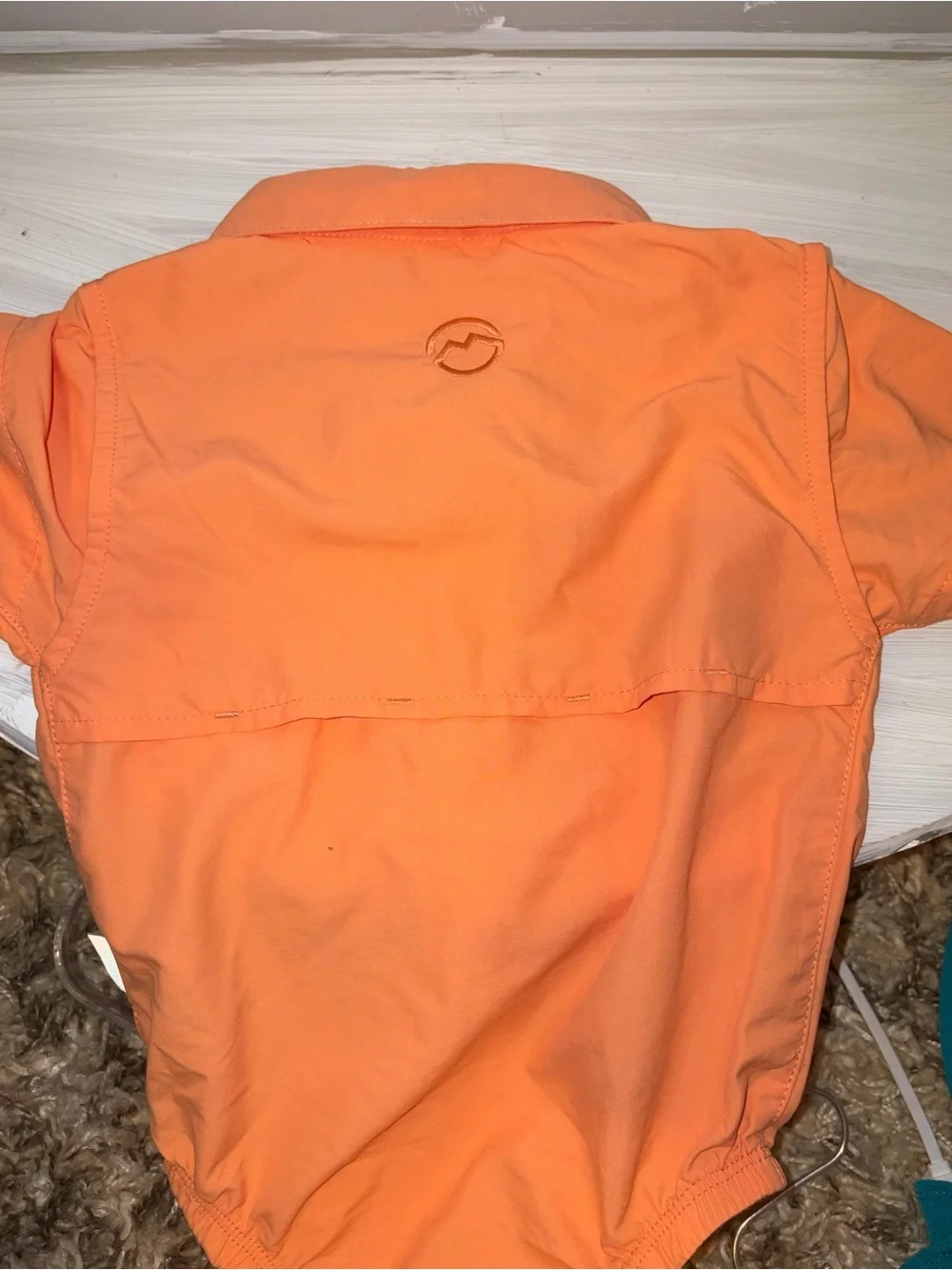 Magellan Outdoors Kids Peach-Orange Button Front One-Piece Bodysuit